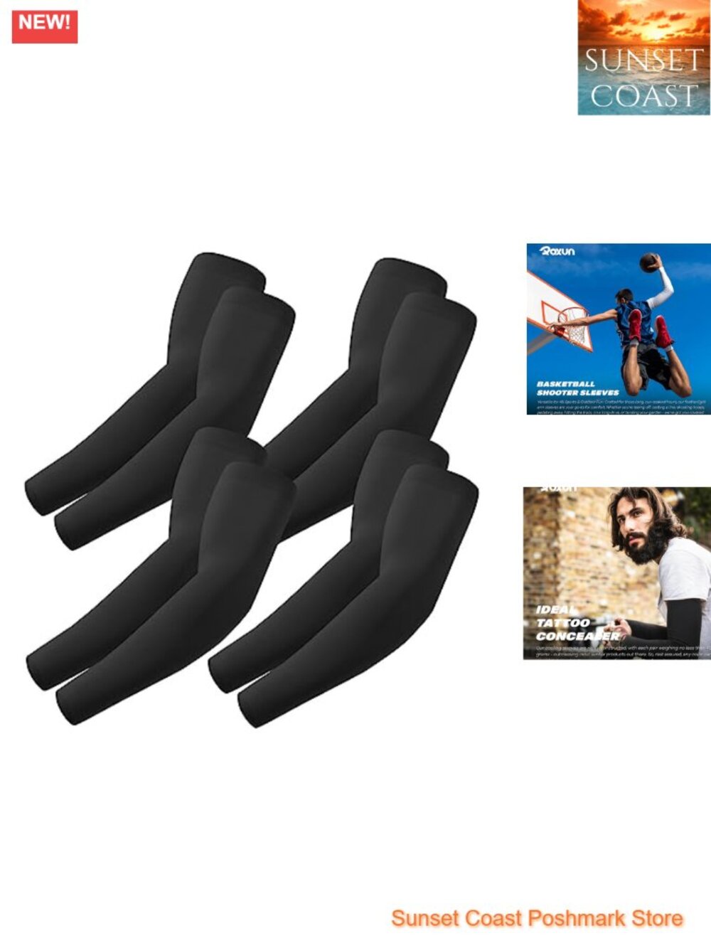 Cooling UV Arm Sleeves UPF 50+ Sport Compression for Men Women